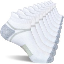 Men's Athletic Cushioned Ankle Socks, Comfort Wicking Anti-Blister Running So...