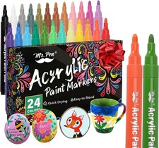 Mr. Pen- Acrylic Paint Markers, 24 Pack, Colorful, Paint Pens for Rock, Fabric