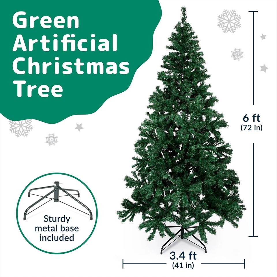 Pop Up Christmas Tree - 1.8M 6FT Artificial Fir | Metal Stand, Easy Assemble - Image 2 of 4