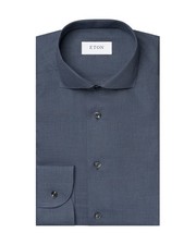 NWT ETON DRESS SHIRT blue flannel luxury Sweden 45 17 3/4 contemporary