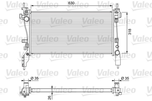 Valeo MotorküHler WasserküHler 701718 FüR Bipper Fiorino CitroËN Qubo Fiat Jtd-image
