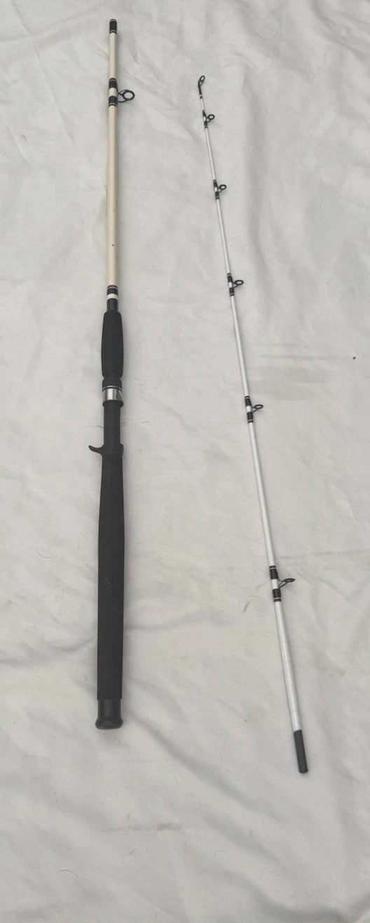 7’6” Two-Piece Medium Power Durable Fiberglass Big Game Casting Rod Fishing Rod