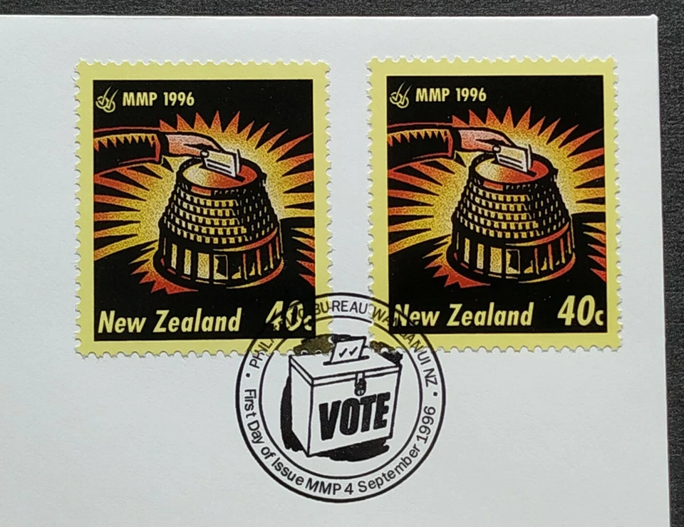 1996 New Zealand 1st Election under MMP Mixed Member Proportional 2v Stamps FDC - Image 2 of 3