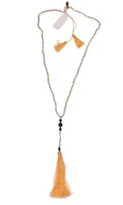 Zacasha 302918 Women's Beaded Tassel Y-Necklace - Salmon