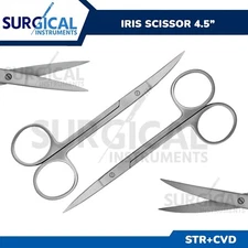 2 Iris Scissors 4.5" Curved & Straight Surgical Dental Instruments German Grade