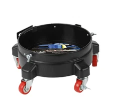 Auto Drive 12-inch Heavy Duty Plastic Garage Bucket Dolly, 5 Wheel with Lockable
