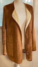 J2 By Joujou Size Small Faux Fur Lightweight Coat Jacket Zips & Snaps Nice!