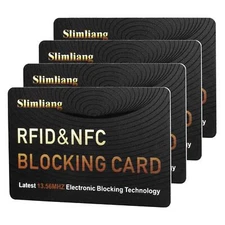 4 Pack RFID Blocking Card Smart Slim Design Perfectly fits in Wallet/Purse