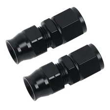 6AN AN6 Female Flare to 3/8" Compression Hardline Fitting Aluminum Black 2Pcs