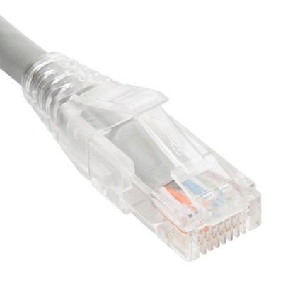 ICC PATCH CORD CAT6 CLEAR BOOT 5' GRAY ICPCST05GY UPC 633758094191 - Installa...
