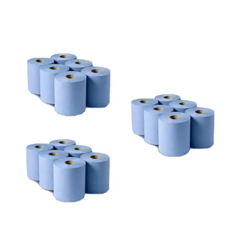 BARGAIN HUNT 18 x Jumbo Workshop 2 Ply Centre Feed Hand Tissue Rolls Wipes Embossed Tissue