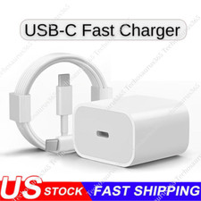 For iPhone 11 12 13 14 Pro Max iPad Fast Charger 20W Cable Power Adapter Type C