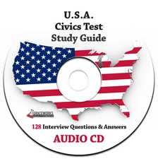 2025 USA Citizenship Civics Test Questions/Answers Study Guide Audio CD-ENGLISH