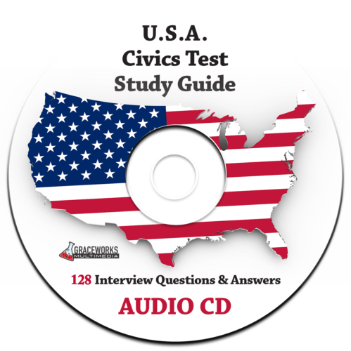 2024 USA Citizenship Civics Test Domande/Risposte Guida allo studio Audio CD-INGLESE - Foto 1 di 12