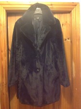 F & F Gorgeous Faux Fur Coat Size 8 Blue/black Bnwt Fred & Florenc Current Range