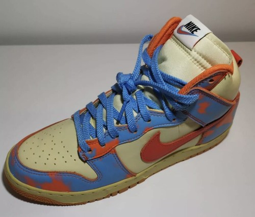 Nike Dunk High 1985 Orange Acid Wash Team Orange UK7.5 - Crepsmayfair - Picture 2 of 11