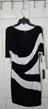 Rhapsody Womens Dress Size Small Bodycon Mini Black And White Abstract NWT