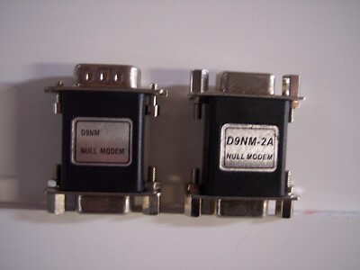 2 pk DB9 Null Modem Adapters 1 is a Male to Female and 1 Female to Female 