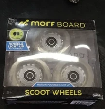 Morf Board Motion Powered Light Up Scoot Wheels Green 3 Pack