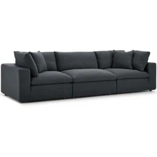 Modway Commix Down Filled Overstuffed 3-Pc Sectional Sofa Set, GY -EEI-3355-GRY