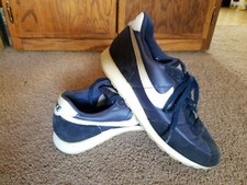 Vintage Nike Sneakers Sports Shoes Suede  Nylon Blue/White 1980s Mens 7 1/2/7.5