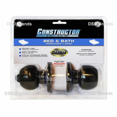 Constructor Privacy NO KEY Oil Rubbed Bronze Knob Door Lever Lock Set Handle