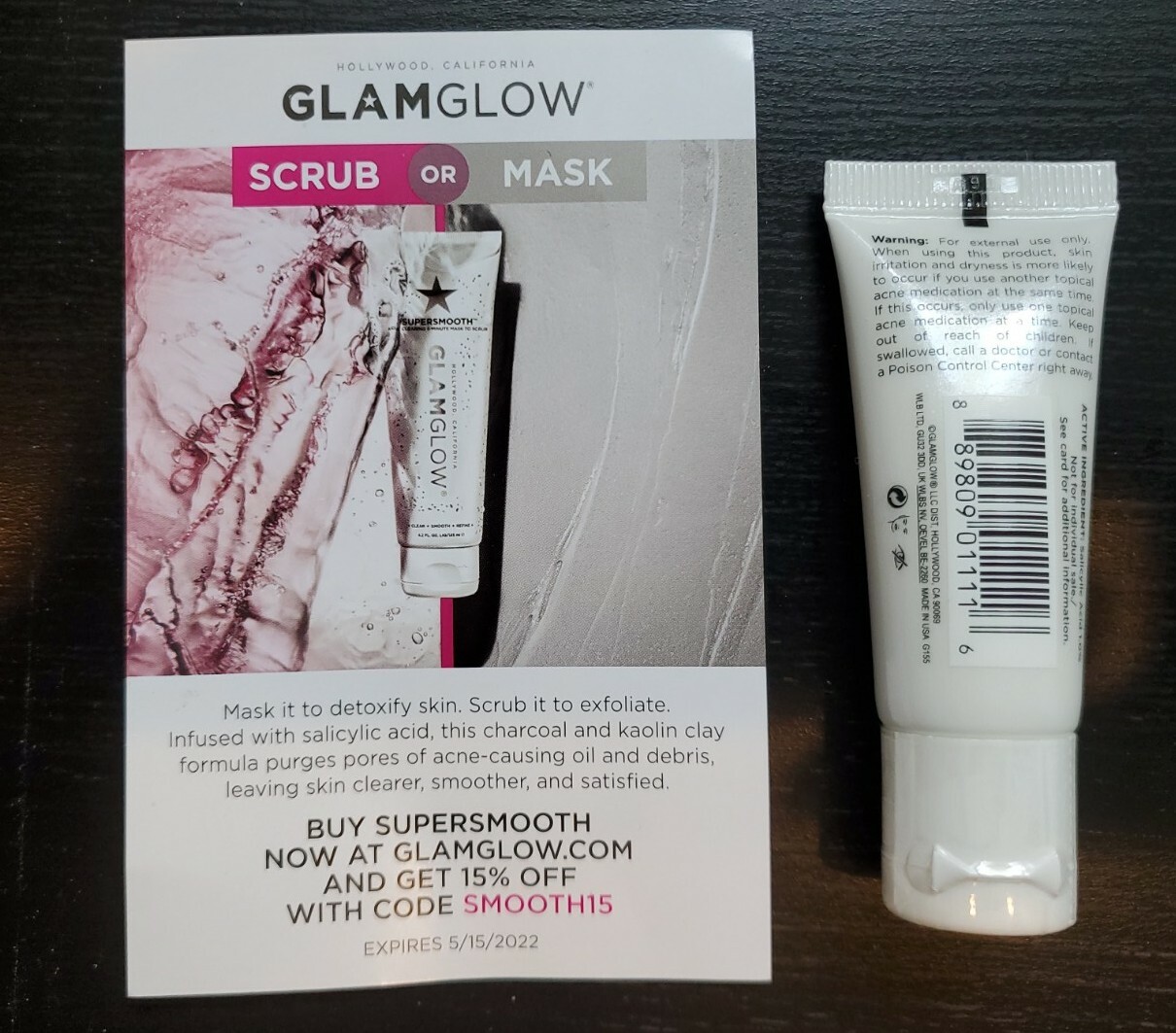 Glamglow Supersmooth Blemish Clearing 5 Minute Mask to Scrub 15ml