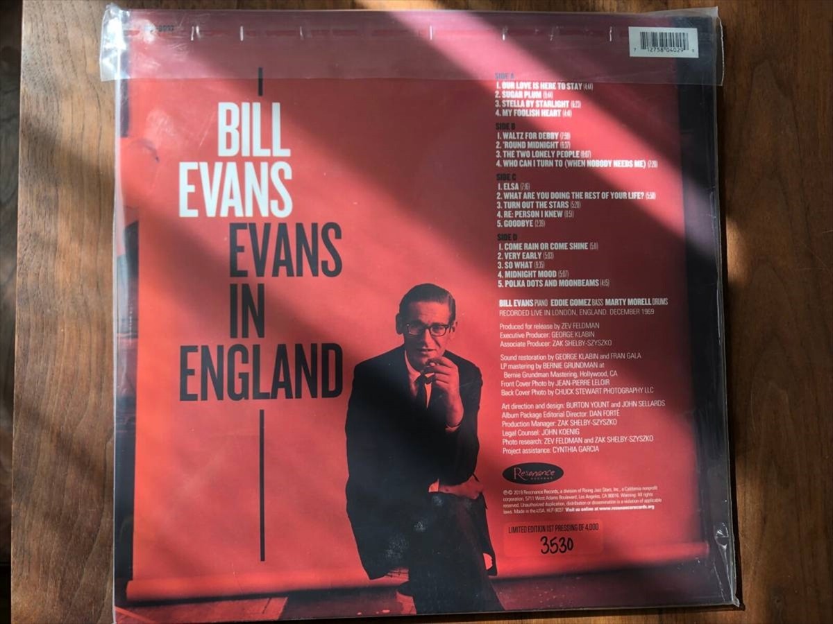 ビル・エバンス　エバンス・イン・イングランド　レコードストアーデイ2019 Amazon.co.jp: Evans In England 【2019 RECORD STORE DAY 限定