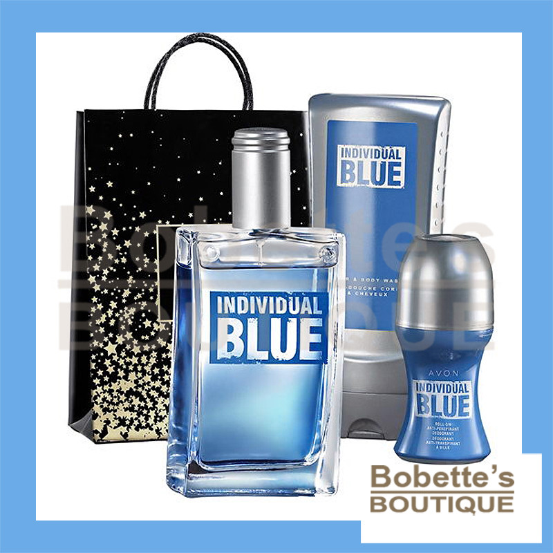 Individual Blue Avon eau de toilette homme déodorant et gel douche avec sac