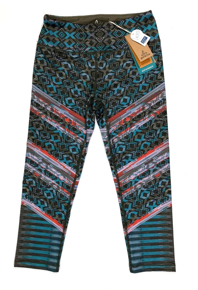 Prana Roxanne Capri Yoga Pants Green Tribe Recycled Polyester Womens Size XS NWT - Image 4 of 4