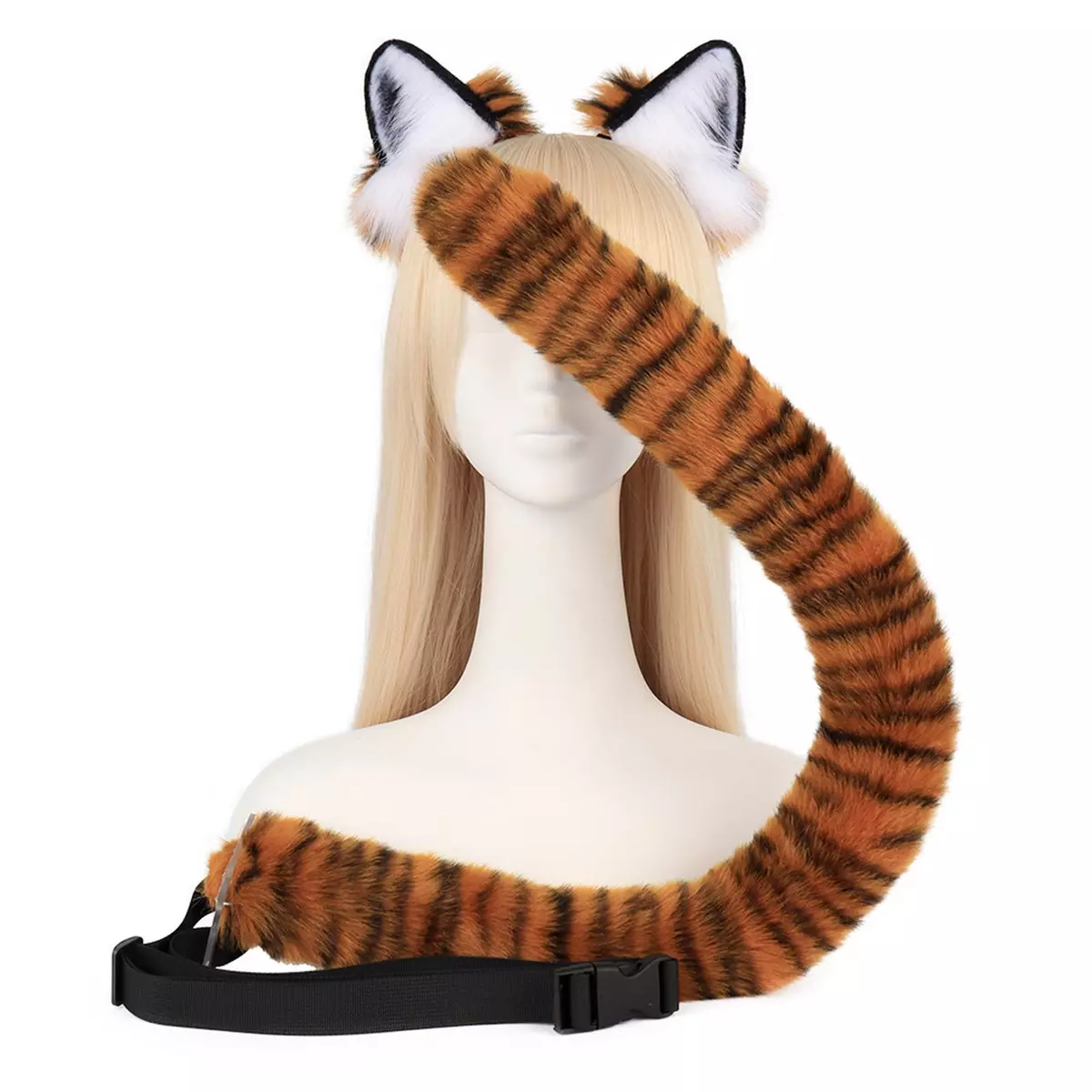 Tiger Ears and Tail Set Ears Headband Dress up Cosplay