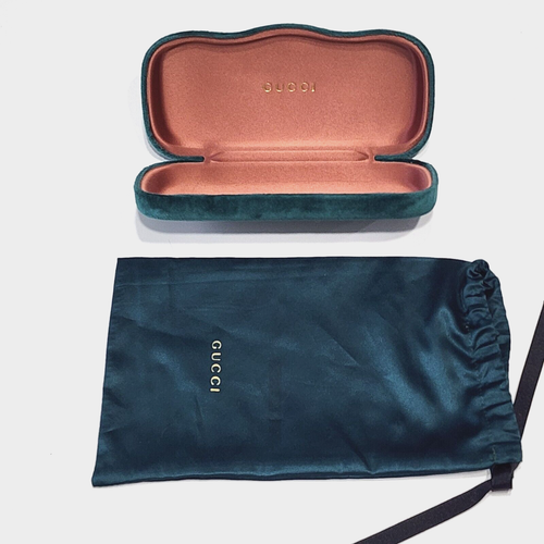 Gucci Sunglasses Case Green Velvet Hard Clamshell Glasses Dust Bag