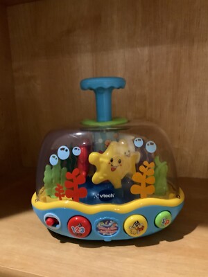 Vetch Fun Time Spinning & Popping Pals Baby Spinner Top Sea Animal Toy Toddler