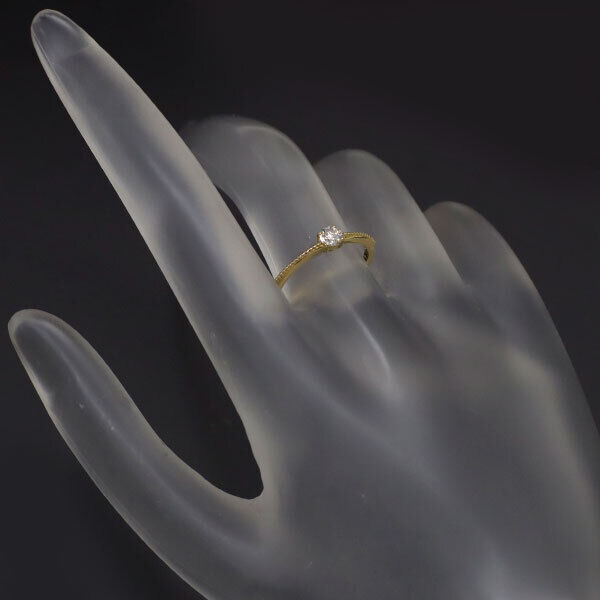 K18YG diamond ring 0.160ct - Auth free shipping from Japan K18YG diamond ring 0.160ct - Auth free shipping from Japan