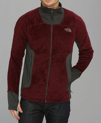 New Mens The North Face Full Zip Malbec Grizzly Pack Polartec Fleece Jacket L