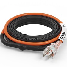 VEVOR Self-Regulating Pipe Heating Cable 5W/ft w/ Built-in Thermostat 18 Feet