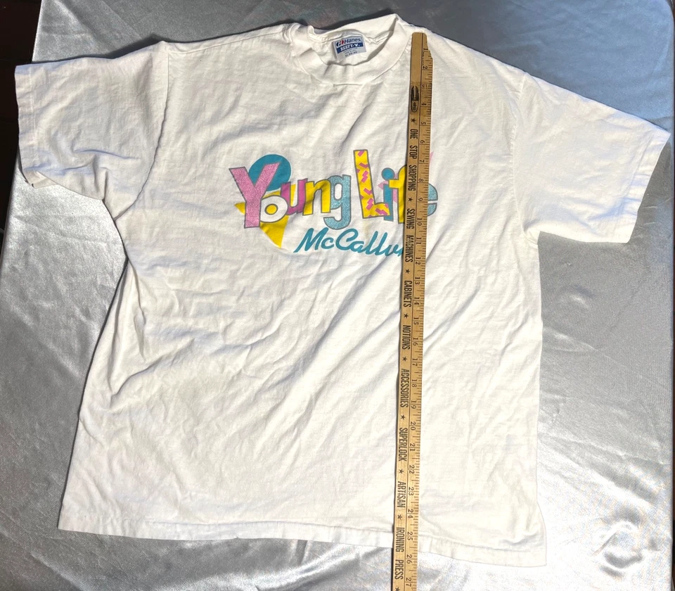 Hane's Beefy-T Vintage Single-Stitch Young Life T-Shirt Size XL (1986) - Image 4 of 4