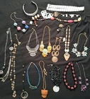 Costume Jewelry Statement Necklace Lot of 17 Wearable Vintage & Modern 2+ lbs