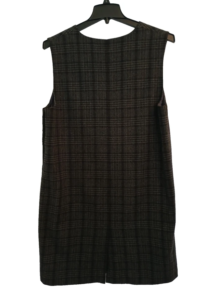 Wool Blend Plaid Jumper Dress Sleeveless V Neck CasualSag Harbor Womens Size 14 - Image 2 of 4