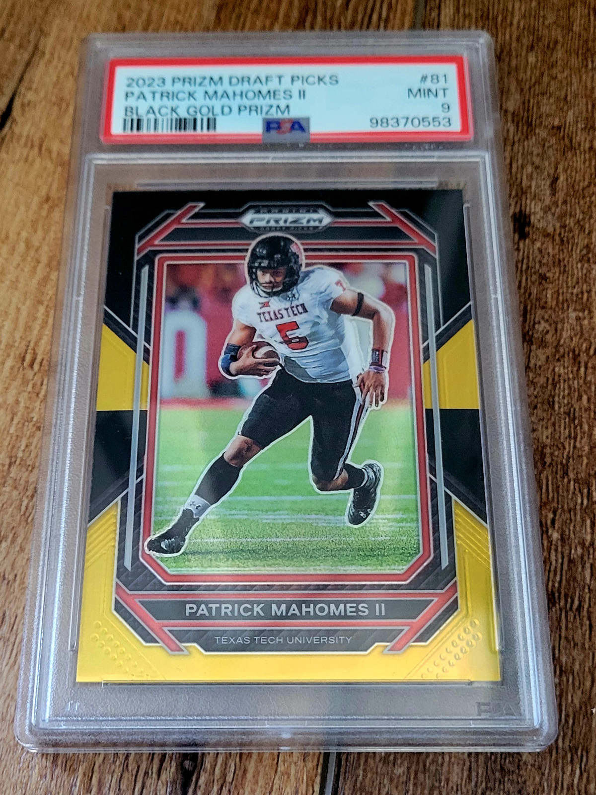2023 Panini Prizm Draft Picks - Patrick Mahomes II #81 Black Gold Prizm 1/5 SSP!