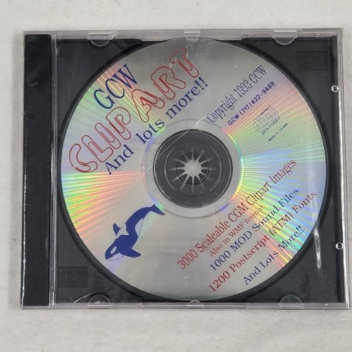New Sealed GCW Clip Art and Lot More! CGM Images/MOD Files/ATM Fonts CD-Rom