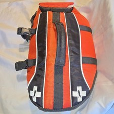 Frisco Rip Stop Dog Life Jacket Pet Floatation Vest Orange  Grey size Small