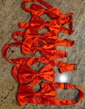 New Lot of 6 Mens Bowtie Adjustable Necktie Red Formal Wedding Party Tuxedo