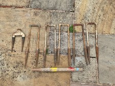 Antique DAVIDSON Croquet Set of Cast Iron Carrot Hoops FH AYRES