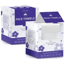 Face Towels, Disposable Face Towelette, Makeup Remover Dry Wipes 100 Count(2 Box