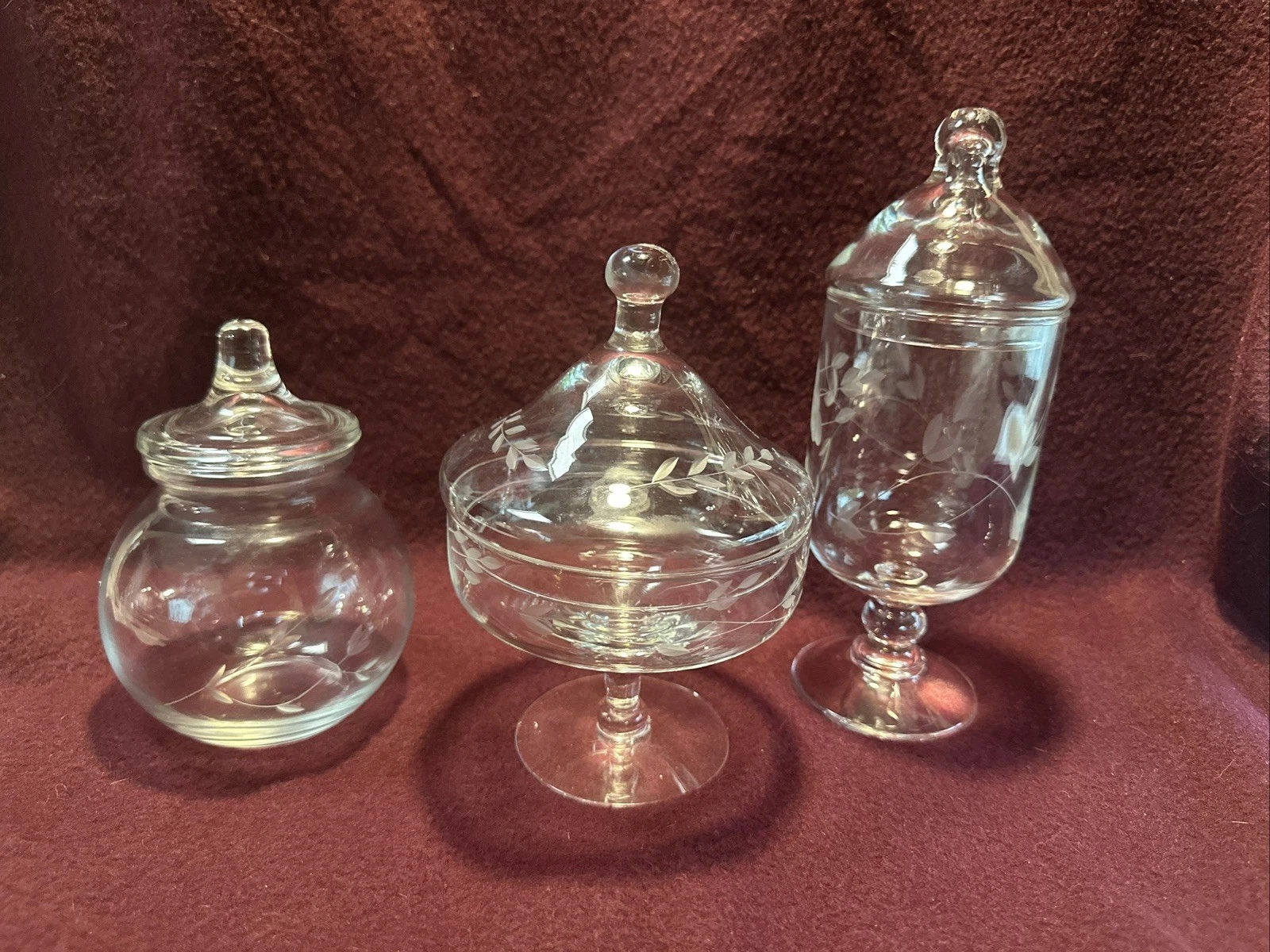 3 Clear Glass Apothecary Jars Containers with Lids Vintage MCM NICE WOW
Opens in a new window or tab