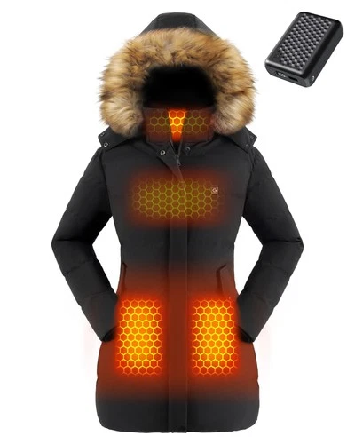 Genovega Womens Heated Jackets Puffer Down Winter Jacket Coat Women Battery - product listing photo