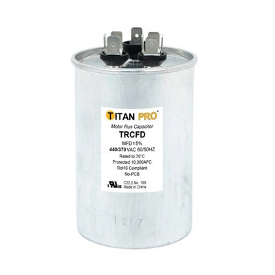 Titan Pro TRCFD5075, 50uF+7.5uF 440/370V AC Motor Run Capacitor (MRRC440V7R5/50)