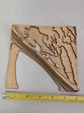 Laser Cut Wood Art Carving - N or Z Abstract Pattern Lazer 3D Wall Hanging