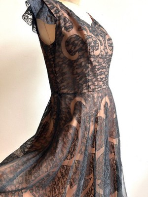 chinese dress ladies Black Vintage Sequin/Lace Mermaid Style Cocktail Dress main image 0